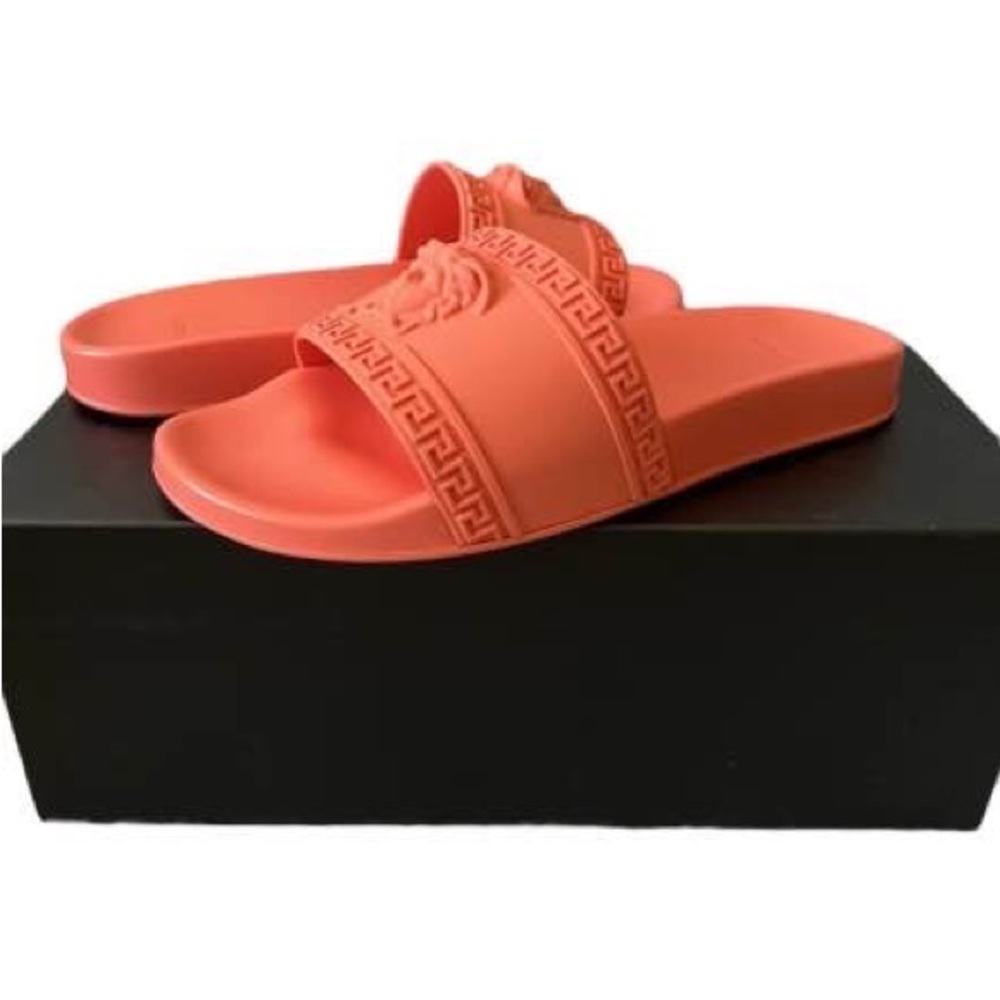 Versace Pool Slides W7 Orange Matte Women’s Sandals